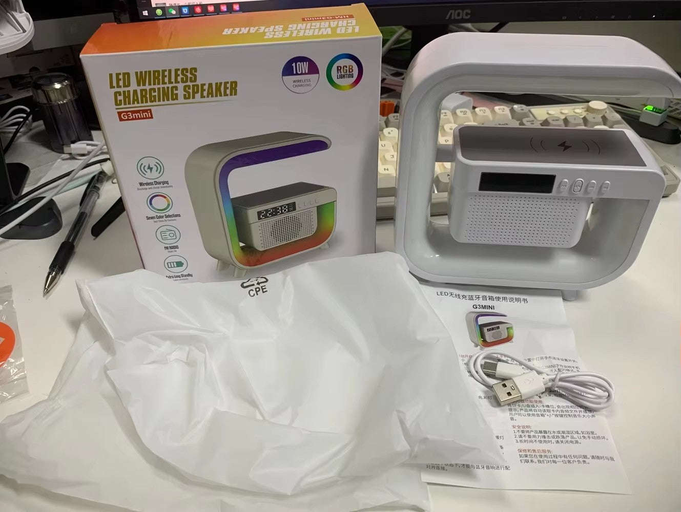 Multifunctional G3 Mini Bluetooth Speaker with LED Light & Wireless Charging LGMG3M