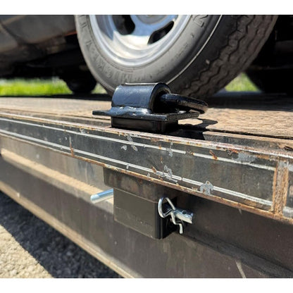 2 Pack Heavy Duty Adjustable Trailer Stake Pocket D-Ring Tie Down Anchors with 1/2 in Hitch Pins, 5400 lb WLL LYOM175MB2