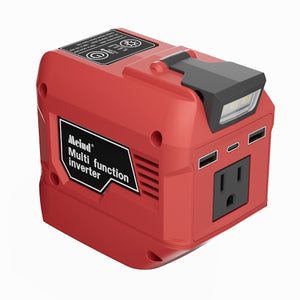 250W Portable Power Inverter for Milwaukee 18V/20V Batteries with 110V AC Outlet, Dual QC3.0 USB Ports, PD20W USB-C & LED Display M720250