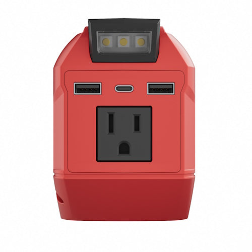 250W Portable Power Inverter for Milwaukee 18V/20V Batteries with 110V AC Outlet, Dual QC3.0 USB Ports, PD20W USB-C & LED Display M720250