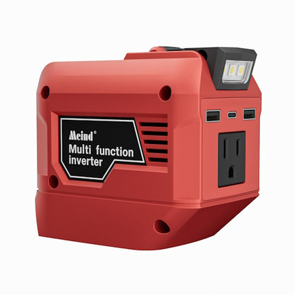 250W Portable Power Inverter for Milwaukee 18V/20V Batteries with 110V AC Outlet, Dual QC3.0 USB Ports, PD20W USB-C & LED Display M720250