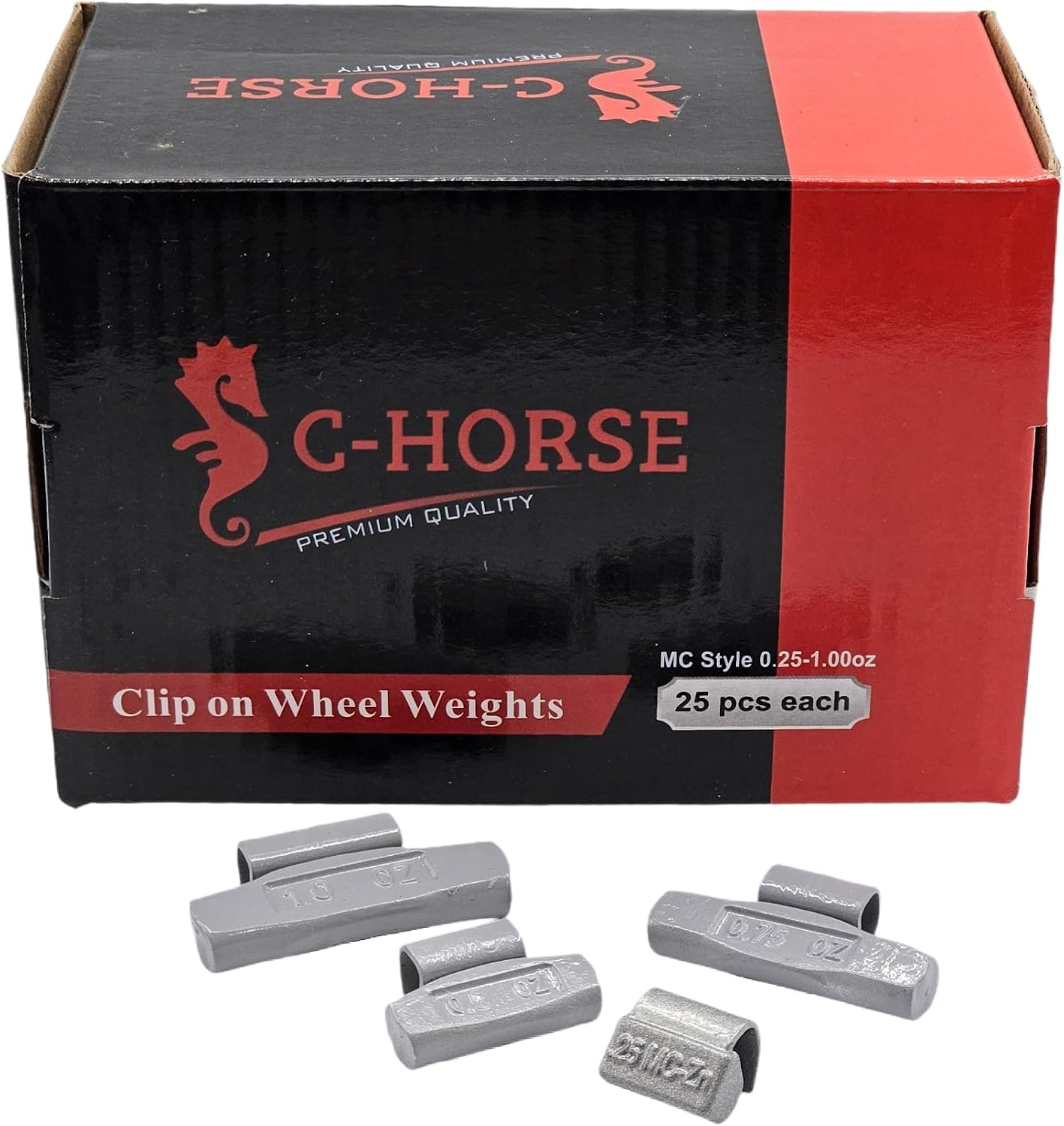 100pc Wheel Weights Set 0.25–1oz Clip-On Assorted Styles