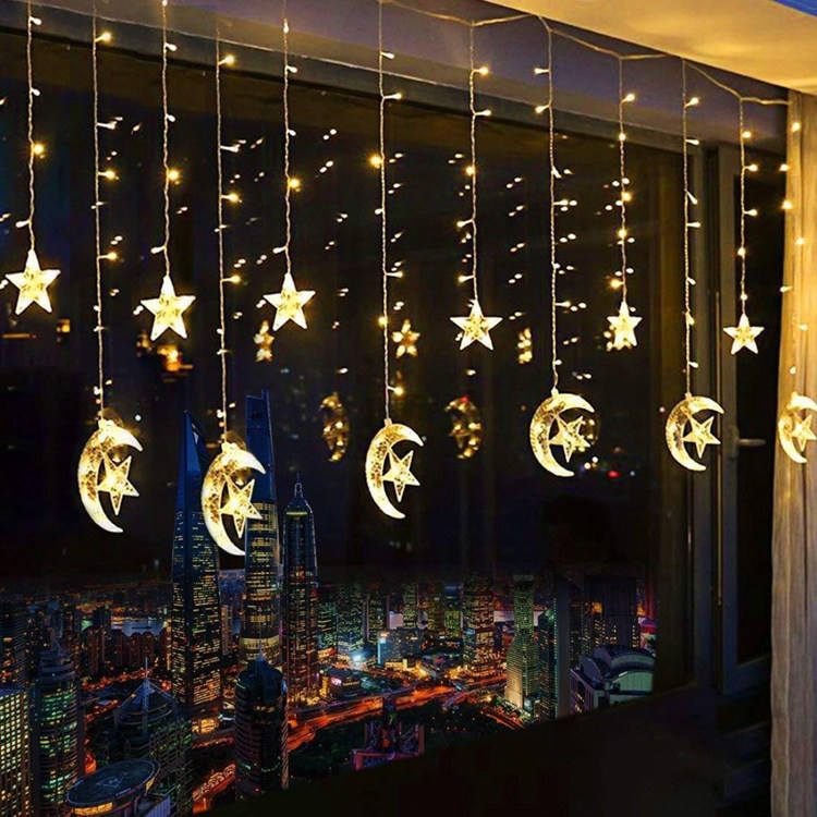 Solar Curtain String Lights 138 LED Outdoor Garden Patio Window Light 3.5m MFHY39