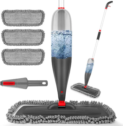 Microfiber Spray Mop Floor Cleaner with 3 Washable Pads Refillable Water Tank Flat Mop System MFM2295