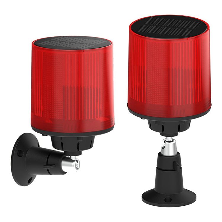 Solar Alarm Siren Light 110dB Outdoor Motion Sensor Warning Light with Record Function MFRE911L
