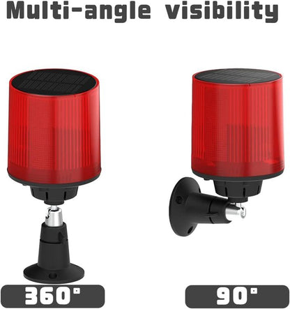 Solar Alarm Siren Light 110dB Outdoor Motion Sensor Warning Light with Record Function MFRE911L