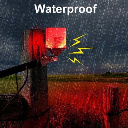 Solar Alarm Siren Light 110dB Outdoor Motion Sensor Warning Light with Record Function MFRE911L