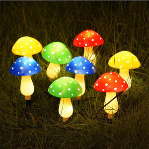 Solar Mushroom Garden Lights 8 LED Colourful Pathway Stake Lights Outdoor Decor MFSLC42C