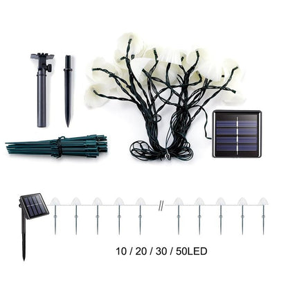 Solar Mushroom String Lights 20 LED Warm White Garden Pathway Lights 8 Modes MFSLC42W