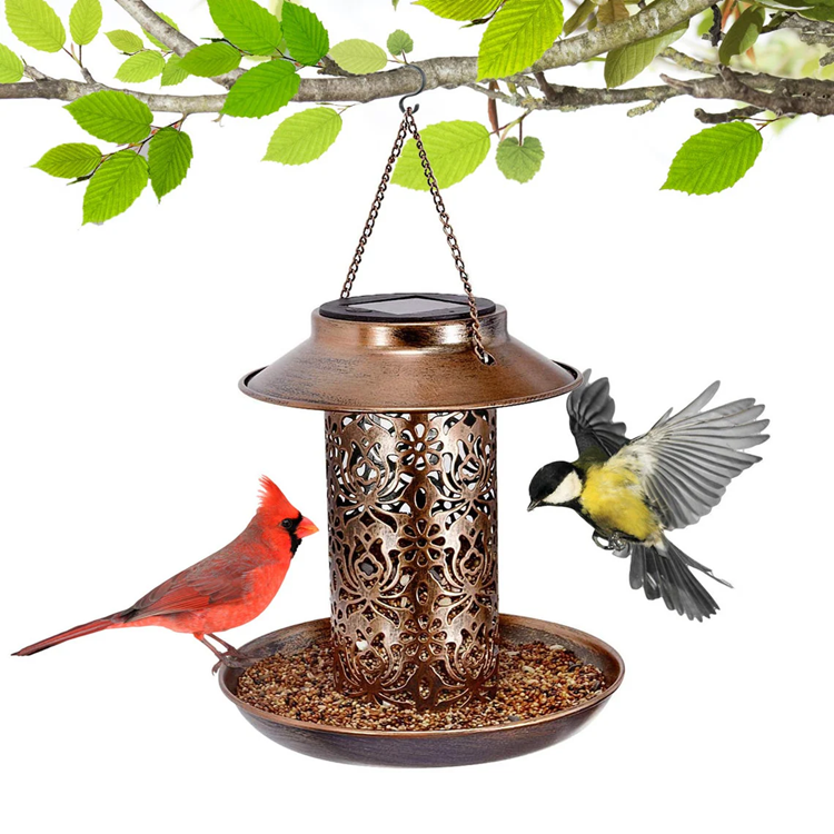 Hummingbird Solar Bird Feeder Lantern Hanging Garden Light Waterproof Outdoor Decor MFTY405
