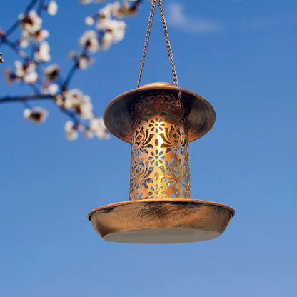Hummingbird Solar Bird Feeder Lantern Hanging Garden Light Waterproof Outdoor Decor MFTY405