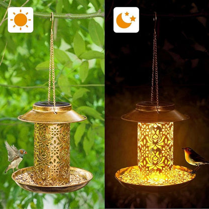 Hummingbird Solar Bird Feeder Lantern Hanging Garden Light Waterproof Outdoor Decor MFTY405