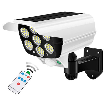 Solar Dummy Security Camera Light 77 LED Motion Sensor Remote Control Outdoor IP65 MFXH78T