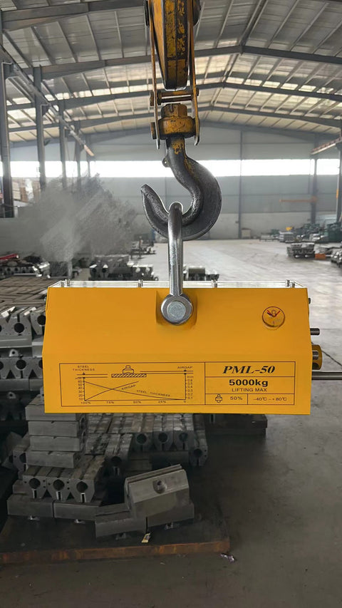 11,000 LB Heavy-Duty Magnetic Lifting Magnet with Yellow Housing
ML5000 Industrial Lifter for Steel Plates and Cylinders
Side View of Neodymium Magnetic Lifting Magnet for Metal Handling
Yellow Permanent Magnetic Lifter for Industrial Use