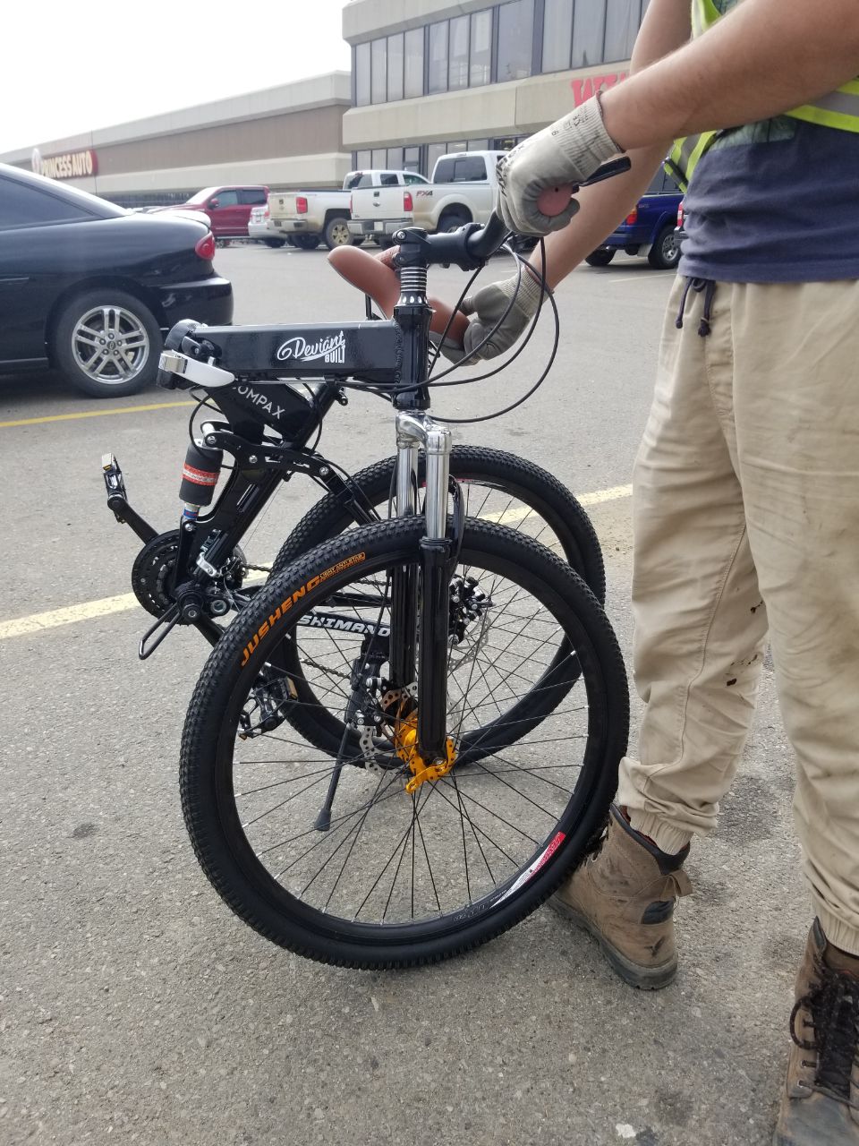 26" Folding Mountain Bike 21 Speed Shimano Aluminum Frame Front & Rear Suspension NS75