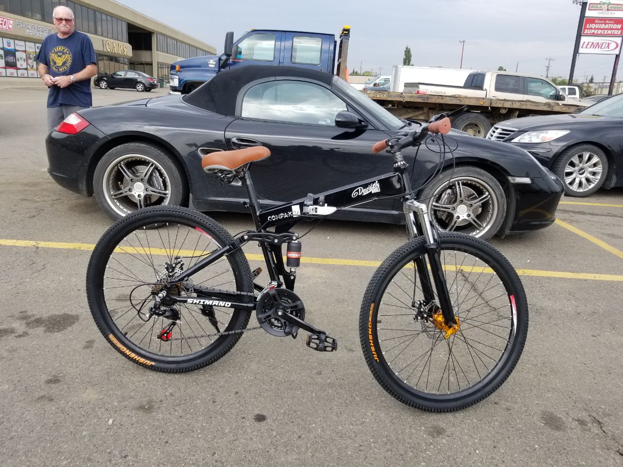 26" Folding Mountain Bike 21 Speed Shimano Aluminum Frame Front & Rear Suspension NS75