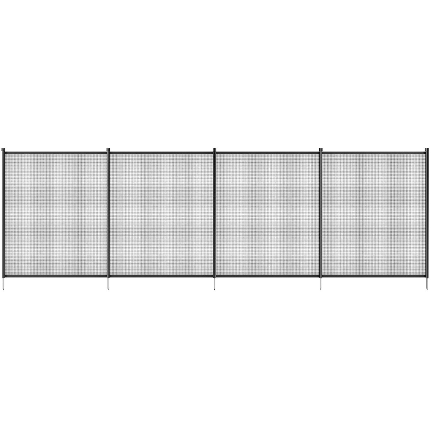 48 FT Removable Pool Fence Kit with 4 Panels, 4 ft Height Child & Pet Safety Barrier Teslin PVC Mesh PF0448