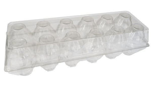 100-Pack Clear Plastic 12-Egg Cartons Flat Top One Dozen Egg Holder Containers for Farm, Market &amp; Home Use EGG100