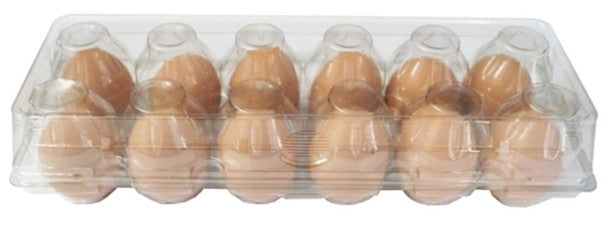 100-Pack Clear Plastic 12-Egg Cartons Flat Top One Dozen Egg Holder Containers for Farm, Market &amp; Home Use EGG100