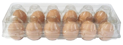 100-Pack Clear Plastic 12-Egg Cartons Flat Top One Dozen Egg Holder Containers for Farm, Market &amp; Home Use EGG100
