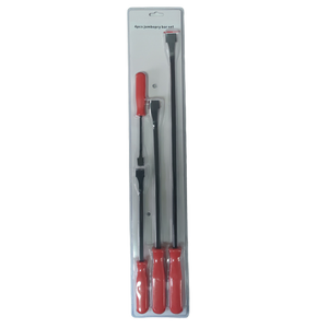 4pc Heavy Duty Pry Bar Set 8"–24" Steel Mechanic Pry Bars with Grip Handles PRY824