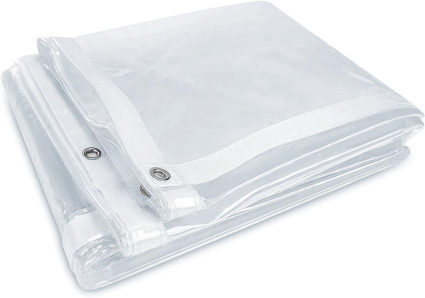 20 Mil Heavy-Duty Clear Tarp PVC Tarpaulin 0.5mm Thick 8′ Sizes with Free Rope PTC Series