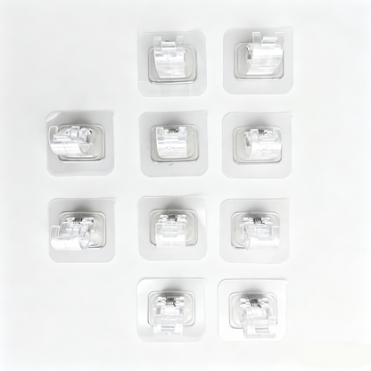 10PCS Self Adhesive Curtain Rod Brackets No Drill Curtain Holders Clear & Black RD1012