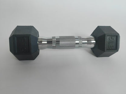 Rubber Hex Dumbbells 5–25LB Set Anti-Slip Home Gym Weight Lifting Training RHSET