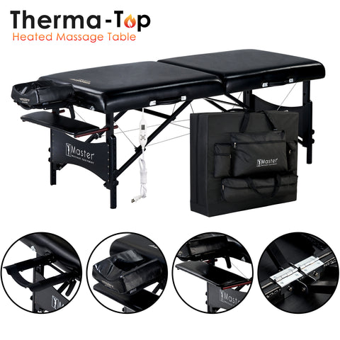 ThermaTop heated massage table with memory foam
Galaxy portable massage bed with adjustable height and carry case
Foldable massage bed with warming pad for therapy
Professional massage table setup with ThermaTop heater
Massage table foldable design for mobile therapists