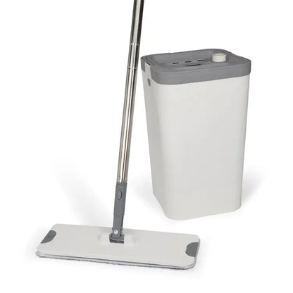 Flat Floor Mop & Bucket Set With 2 Reusable Microfiber Pads S3145