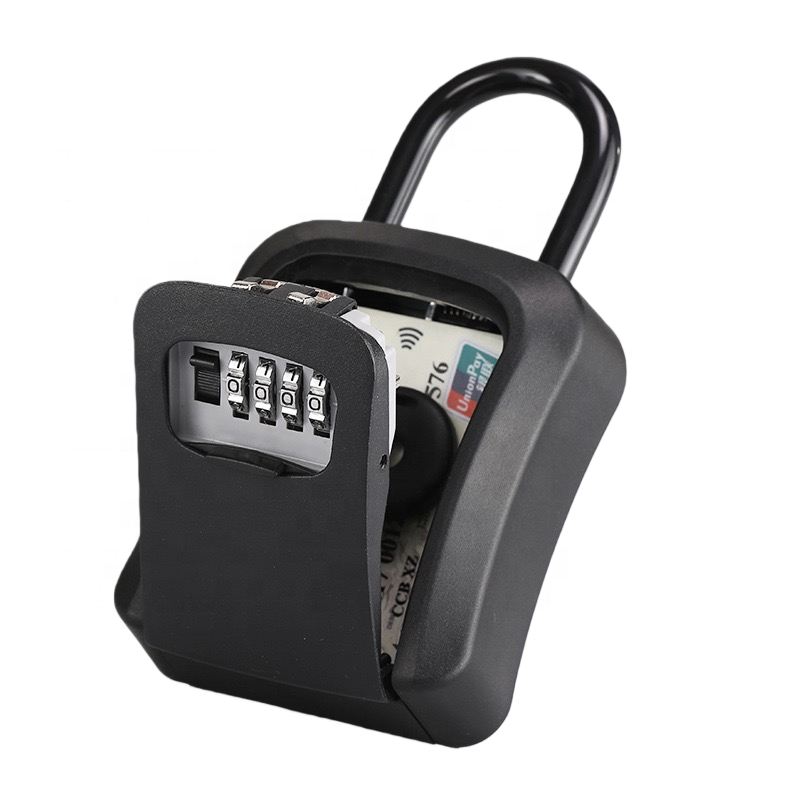 Portable Key Safe Lock Box Aluminium Alloy Hanging Lock Case 4.5″×3.7″×1.6″ M8962