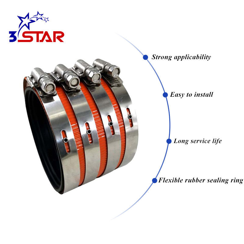 Stainless Steel No Hub Pipe Clamps Heavy Duty Coupling Clamps (1.5"/2"/3") SHC01