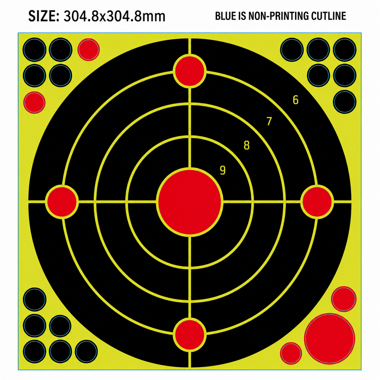 Splatter Shooting Targets 25-Pack High Visibility Reactive Paper Targets 12"x18" & 12"x12" SPTVR