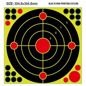 Splatter Shooting Targets 25-Pack High Visibility Reactive Paper Targets 12"x18" & 12"x12" SPTVR