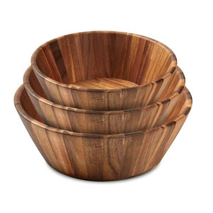 3PCS Acacia Wood Nested Salad Bowl Set Serving Bowls SY26041819