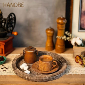 Round Wooden Display Tray Paulownia Wood Serving Board 11" SY26041820