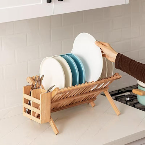 Bamboo Kitchen Dish Rack Drying Rack Tableware Storage Organizer SY26041821