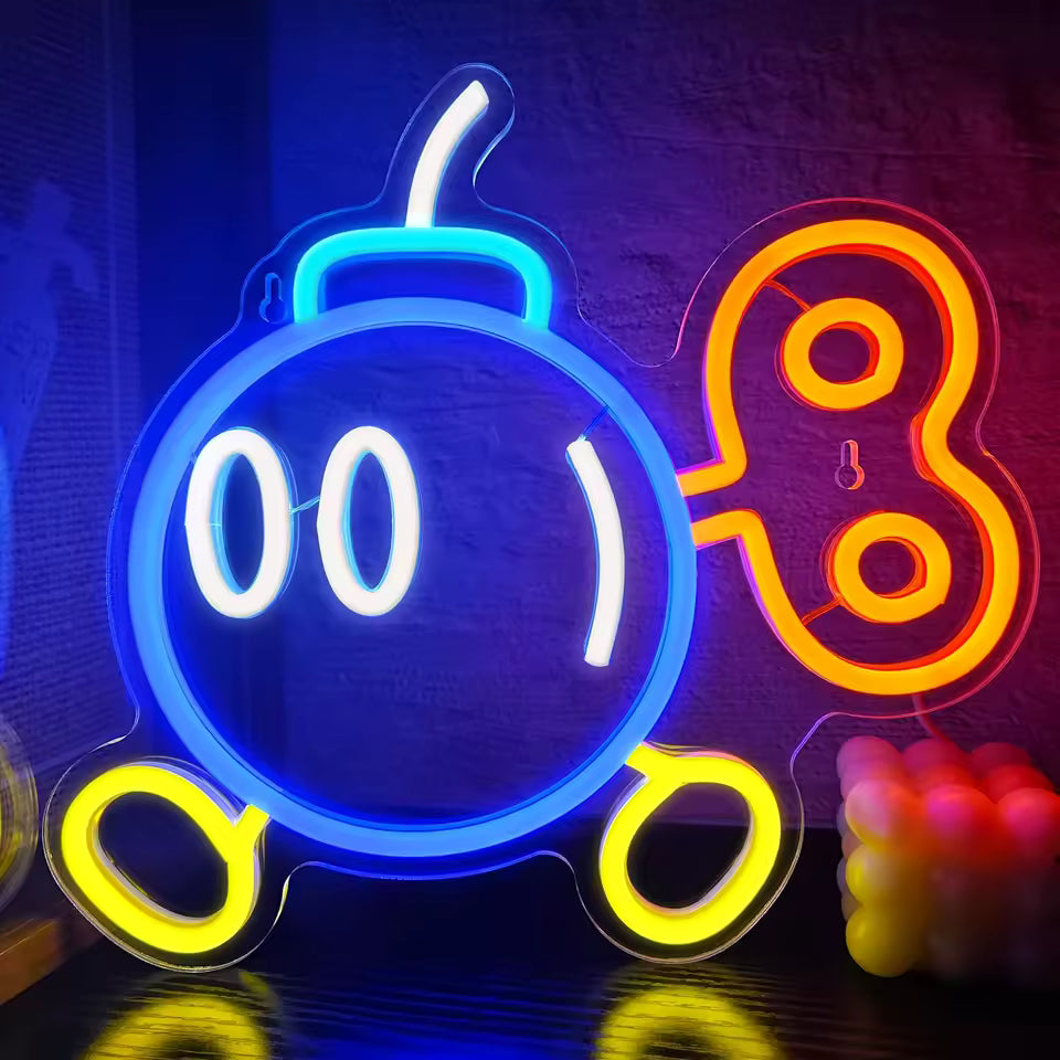LED Neon Gaming Wall Light Signs – Mario, Hello Kitty, Kirby, Arcade & Gamer Controller Room Decor