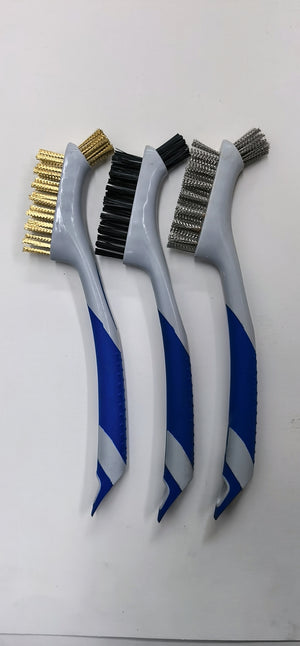 3PCS Wire Brush Set 8.3" Heavy-Duty Cleaning Brushes T0977