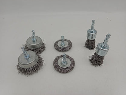 6-Piece Wire Brush Drill Attachment Set 1/4" Hex Shank T0981