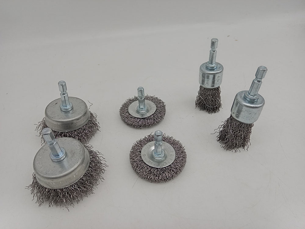 6-Piece Wire Brush Drill Attachment Set 1/4" Hex Shank T0981