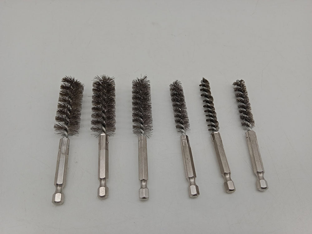 6-Piece Stainless Steel Bore Brush Set for Tube, Pipe, Hole & Fitting Cleaning T0985