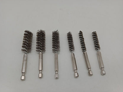 6-Piece Stainless Steel Bore Brush Set for Tube, Pipe, Hole & Fitting Cleaning T0985