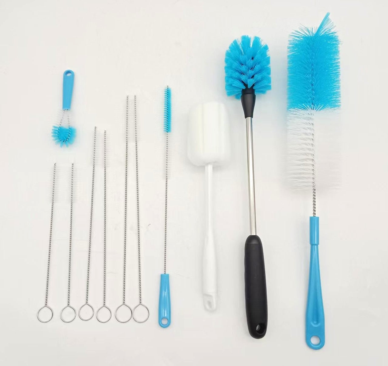 11-Piece Bottle, Straw & Spout Cleaning Brush Set for Water Bottles, Travel Cups, Beer Bottles & Sports Bottles T0994