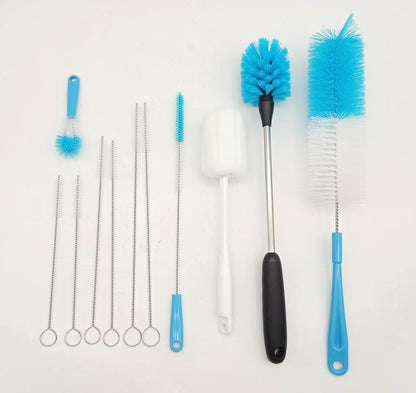 11-Piece Bottle, Straw & Spout Cleaning Brush Set for Water Bottles, Travel Cups, Beer Bottles & Sports Bottles T0994