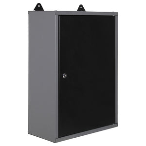 16.5" x 8" Wall Mounted Steel Storage Cabinet with Single Door, 23.6" Height Compact Garage Organizer TC001
