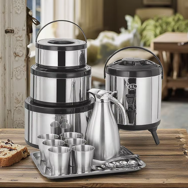 19-Piece Stainless Steel Outdoor Camping Cookware Set with Food Jar TK923