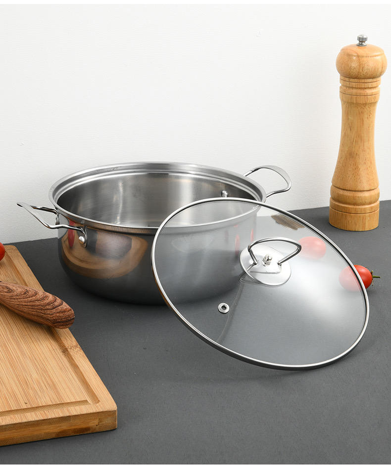 5-Piece Stainless Steel Non-Stick Cookware Set with Glass Lids TKHQ28