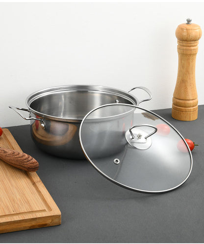 5-Piece Stainless Steel Non-Stick Cookware Set with Glass Lids TKHQ28