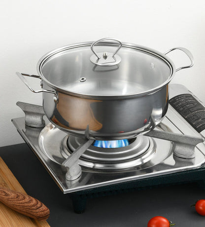 5-Piece Stainless Steel Non-Stick Cookware Set with Glass Lids TKHQ28